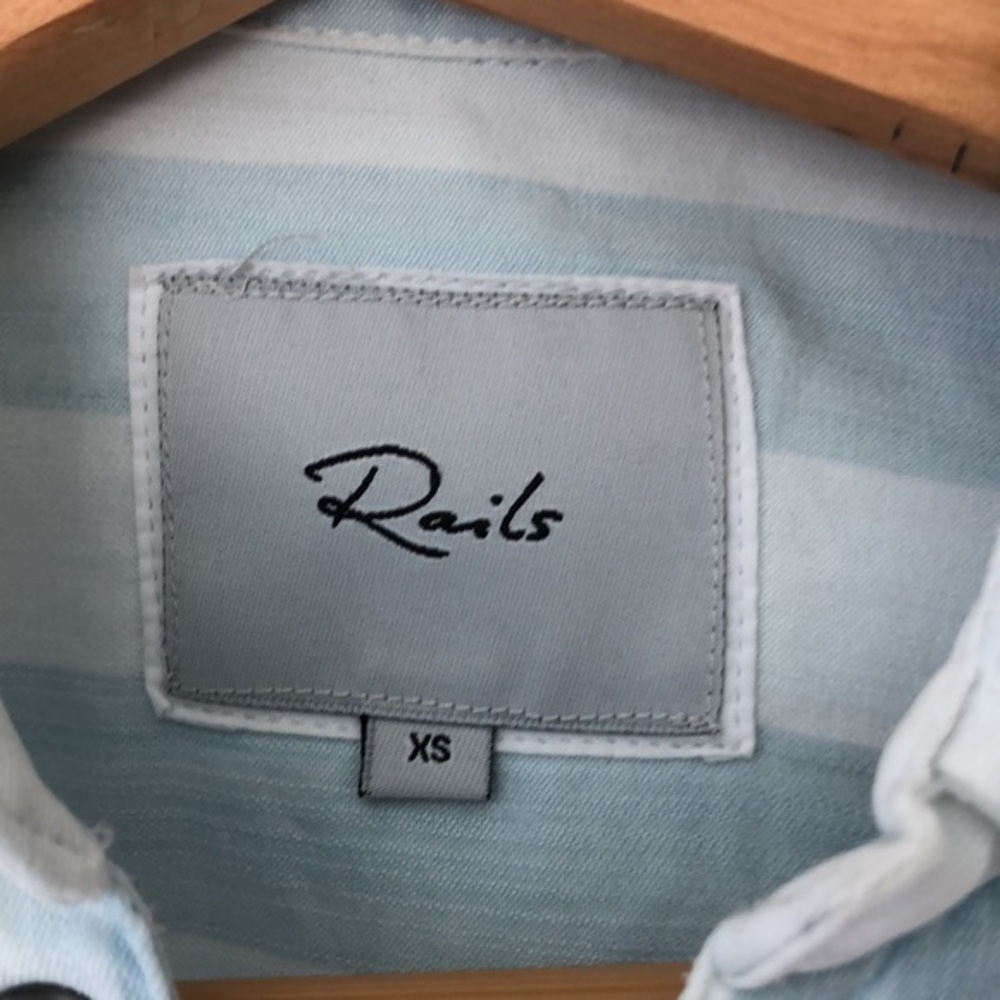 Rails Uli Block Stripe Lace Up Shirt Tunic Top Xs - image 3